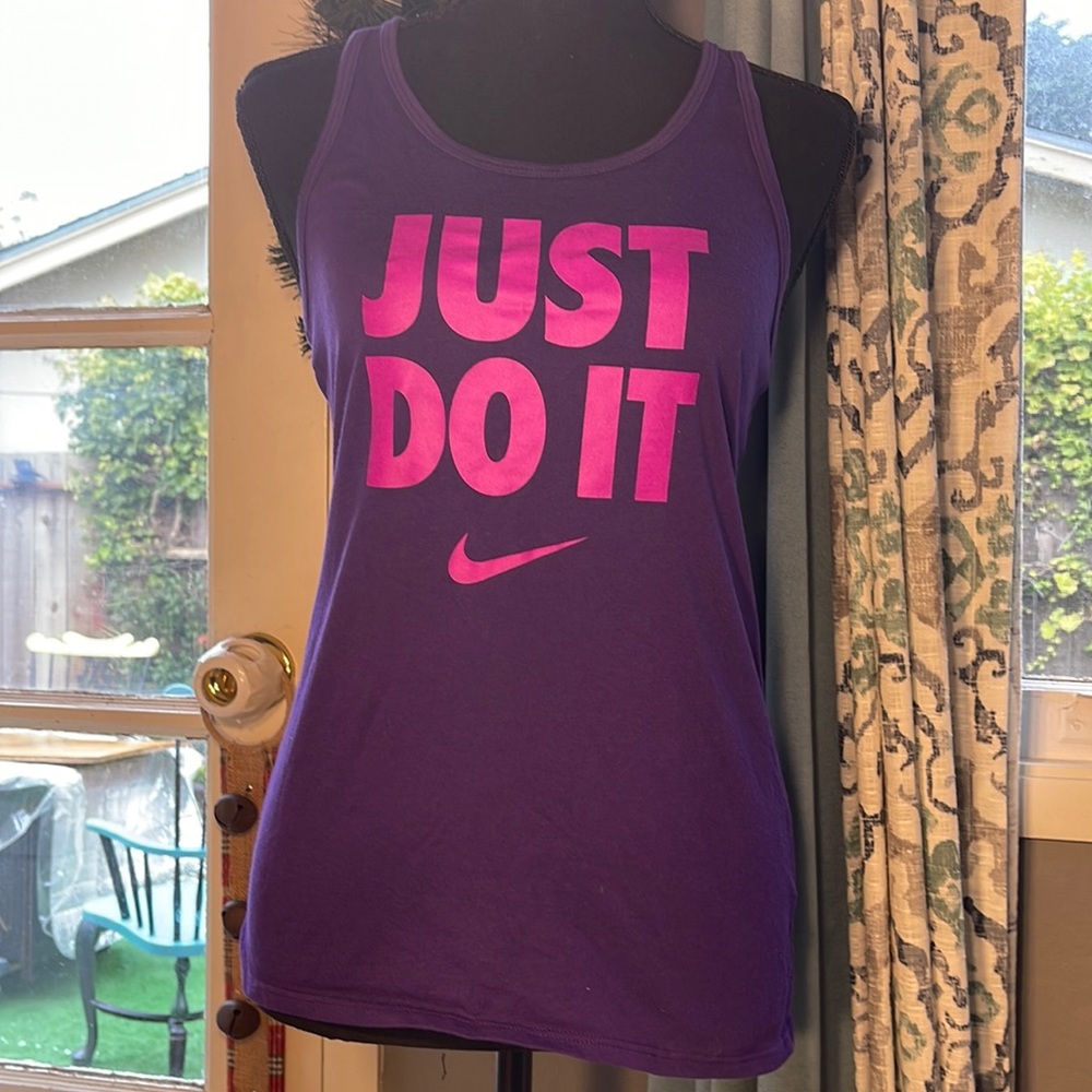 Nike, purple racer back runner top
